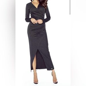 Elegant Charcoal Long Sleeve Dress Size XS-S
